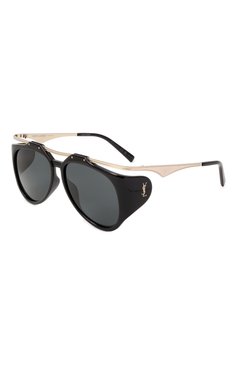 Женские солнцезащитные очки SAINT LAURENT черного цвета, арт. SL M137 AMELIA 001 | Фото 1 (Региональные ограничения белый список (Axapta Mercury): Не проставлено; Тип очков: С/з; Нос: Не проставлено; Материал: Металл, Пластик; Очки форма: Авиаторы; Оптика Гендер: оптика-женское)