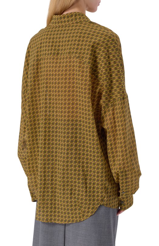 Хлопковая рубашка Dries Van Noten 010700-2109-205 Бежевый  010700-2109-205 Фото 4