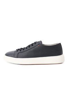 Мужские кожаные кеды SANTONI темно-синего цвета, арт. MBCG21430BARCMMD | Фото 4 (Драгоценные камни: Проставлено; Материал внутренний: Натуральная кожа; Материал внешний: Натуральная кожа; Материал сплава: Проставлено; Подошва: Массивная; Кросс-КТ: Низкие; Материал утеплителя: Без утеплителя; Стили: Классический)