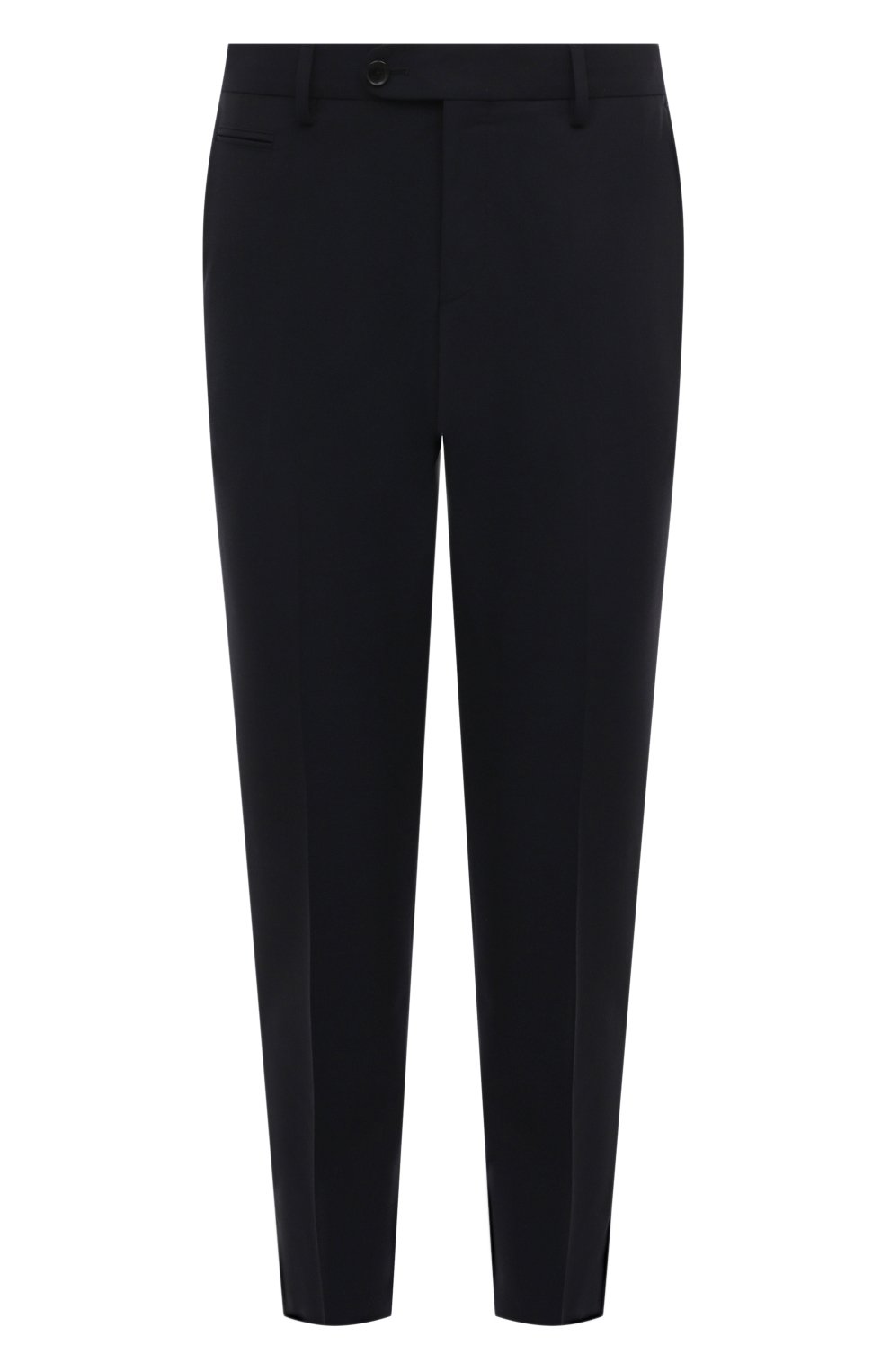 Брюки из шерсти и вискозы BOSS темно-синего цвета по цене 25500 руб., арт. 50521041, фото 1 Брюки из шерсти и вискозы BOSS, арт. 50521041, фото 1