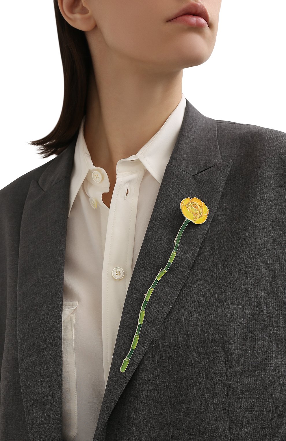 Брошь кубышка РУССКИЕ САМОЦВЕТЫ зеленого цвета по цене 21400 руб., арт. 41494, фото 2 Брошь кубышка РУССКИЕ САМОЦВЕТЫ, арт. 41494, фото 2