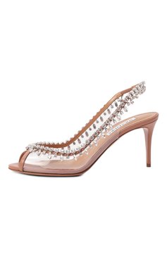 Женские туфли temptation 75 AQUAZZURA прозрачного цвета, арт. TEMMIDS1-NPV-PWP | Фото 4 (Материал внутренний: Натуральная кожа; Каблук высота: Высокий; Материал внешний: Экокожа; Подошва: Плоская; Каблук тип: Шпилька; Женское Кросс-КТ: Слингбэки; Автоматизация состава: Проставлено; Автоматизация ТО: Проставлено)