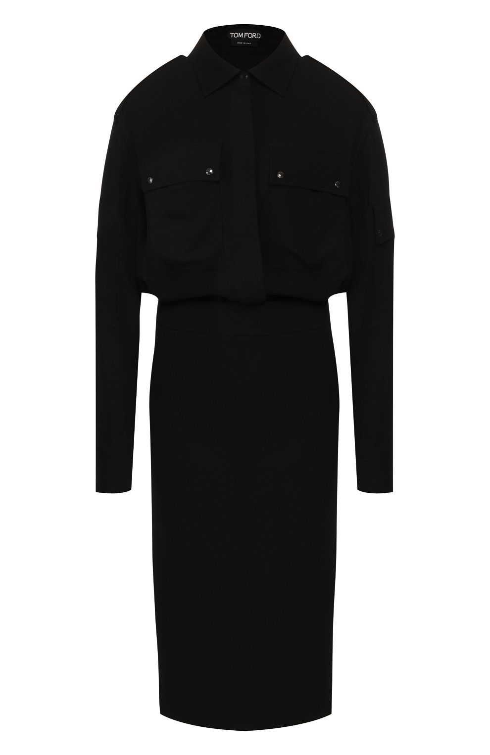 Платье из вискозы TOM FORD черного цвета по цене 252500 руб., арт. AB2627-FAX056, фото 1 Платье из вискозы TOM FORD, арт. AB2627-FAX056, фото 1