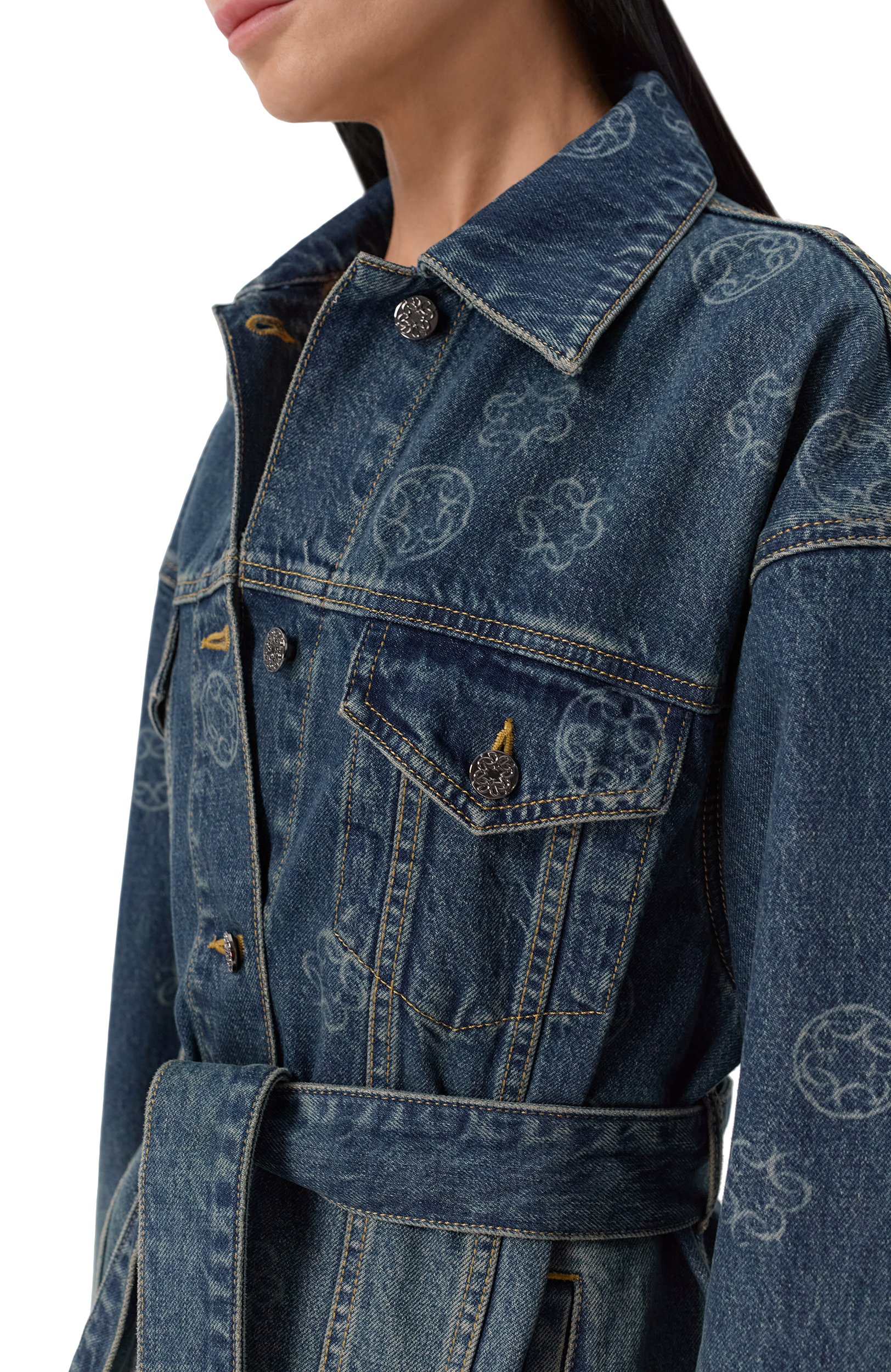 Джинсовая куртка ELIE SAAB темно-синего цвета по цене 264000 руб., арт. J0258/D0003, фото 5 Джинсовая куртка ELIE SAAB, арт. J0258/D0003, фото 5
