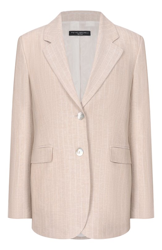 Жакет из вискозы и льна Pietro Brunelli CB0170/LICUBA Бежевый CB0170/LICUBA