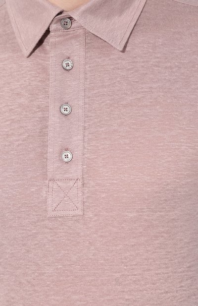 Льняное поло ZEGNA розового цвета по цене 39950 руб., арт. UU564/723, фото 5 Льняное поло ZEGNA, арт. UU564/723, фото 5