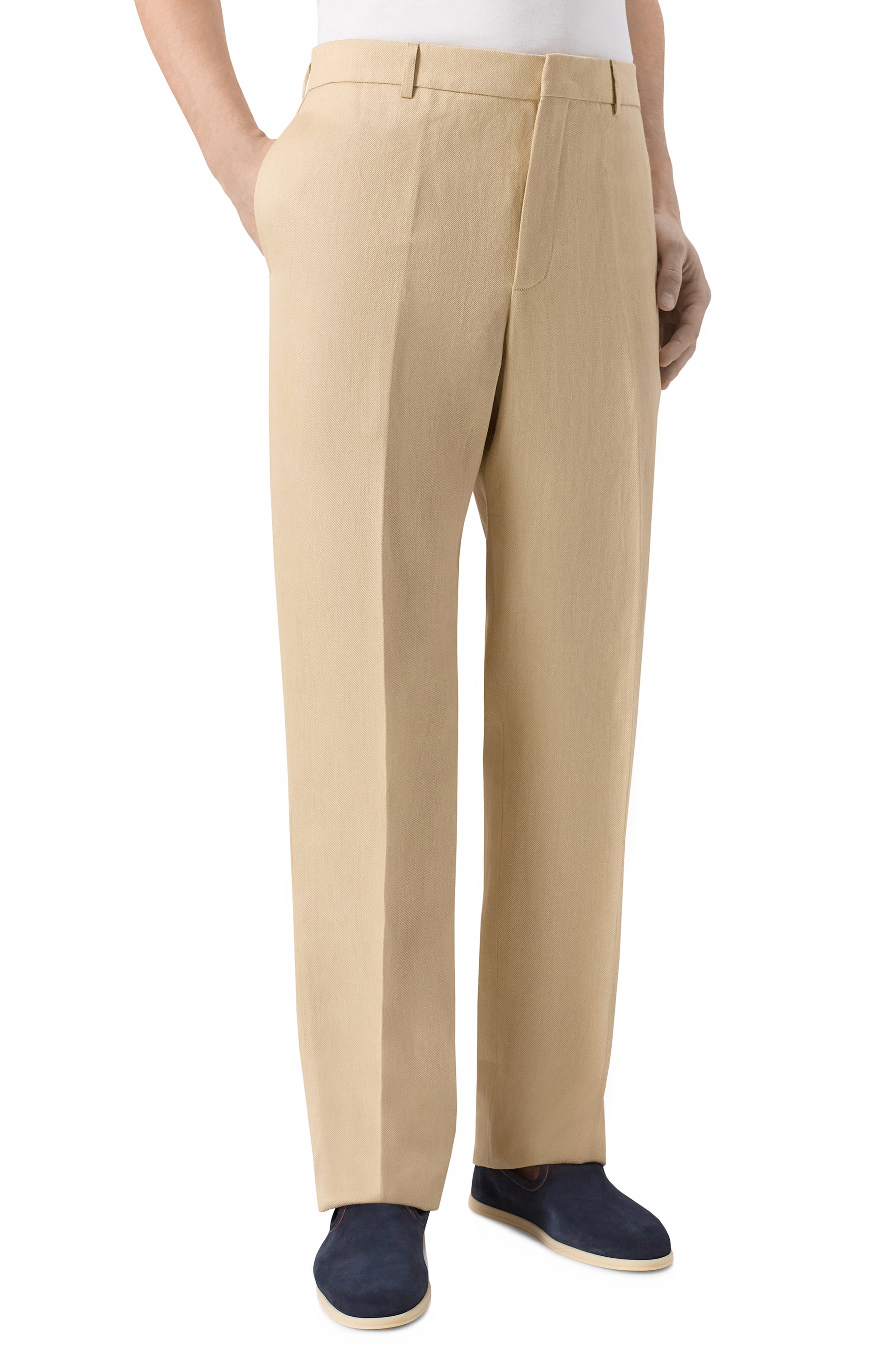 Хлопковые брюки LORO PIANA светло-бежевого цвета по цене 135500 руб., арт. FAN9125, фото 3 Хлопковые брюки LORO PIANA, арт. FAN9125, фото 3