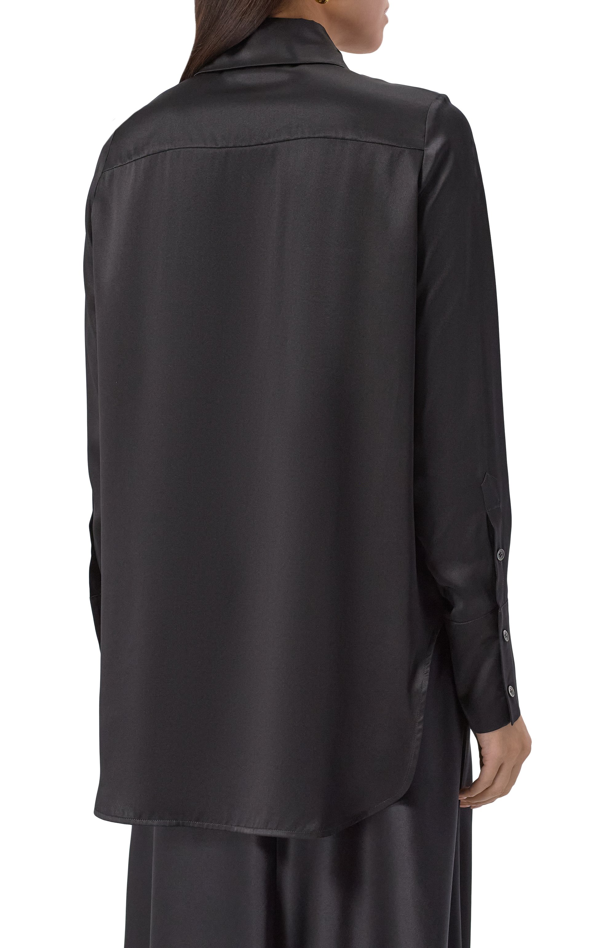 Атласная рубашка CO черного цвета по цене 57200 руб., арт. 1866CSSC-C0RE, фото 4 Атласная рубашка CO, арт. 1866CSSC-C0RE, фото 4