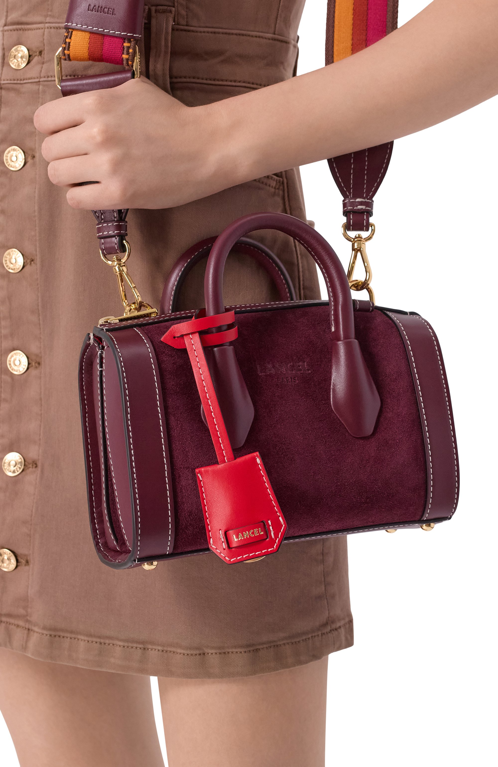 Сумка bcbg mini LANCEL бордового цвета по цене 81950 руб., арт. A13692, фото 2 Сумка bcbg mini LANCEL, арт. A13692, фото 2