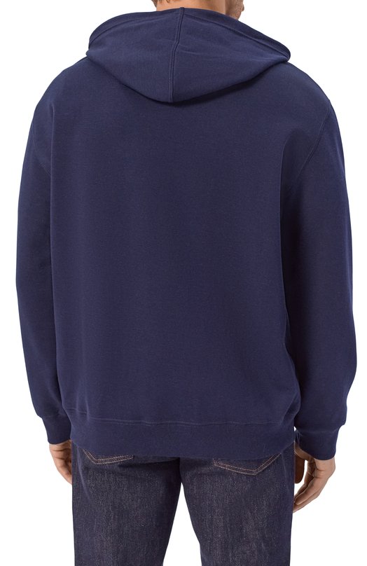 Худи из хлопка и кашемира Brunello Cucinelli MM831B2333 Синий  MM831B2333 Фото 4