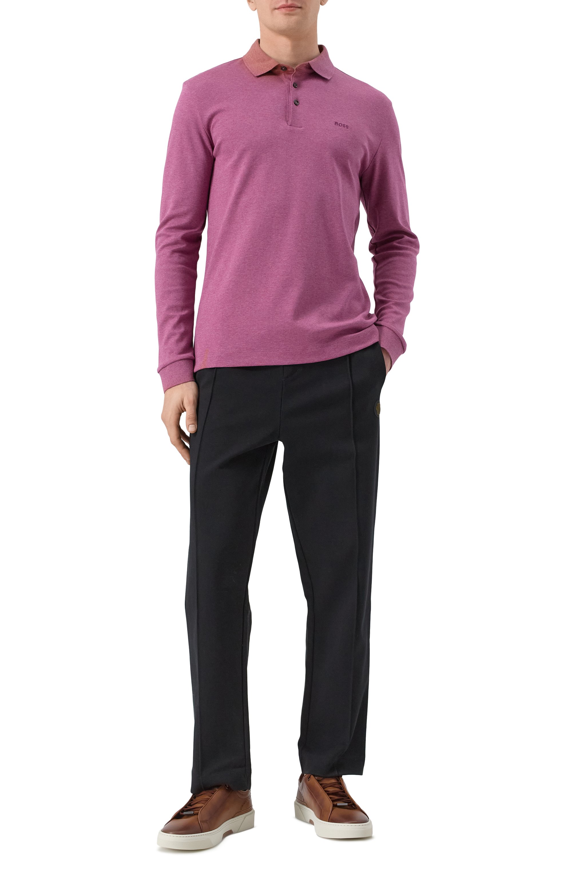 Кожаные кеды gary BOSS коричневого цвета по цене 59850 руб., арт. 50536619, фото 2 Кожаные кеды gary BOSS, арт. 50536619, фото 2