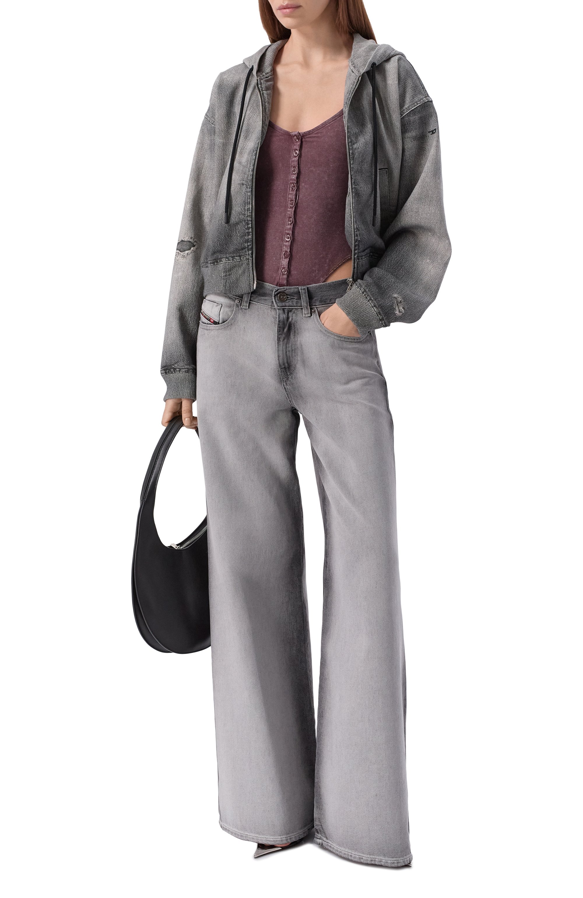 Боди из вискозы DIESEL коричневого цвета по цене 14250 руб., арт. A20360/0DCCQ, фото 2 Боди из вискозы DIESEL, арт. A20360/0DCCQ, фото 2