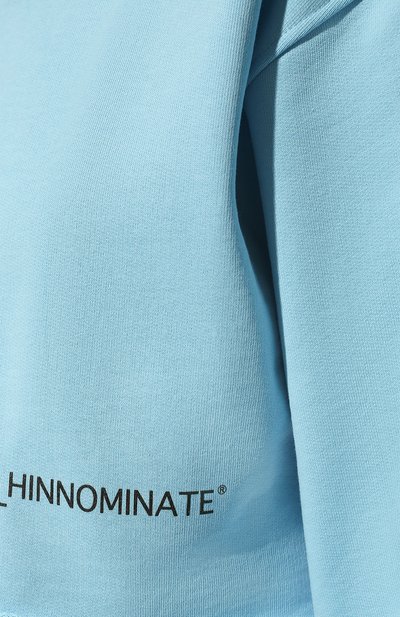 Хлопковое худи HINNOMINATE голубого цвета по цене 10900 руб., арт. HDS2/HNW134SFC, фото 5 Хлопковое худи HINNOMINATE, арт. HDS2/HNW134SFC, фото 5