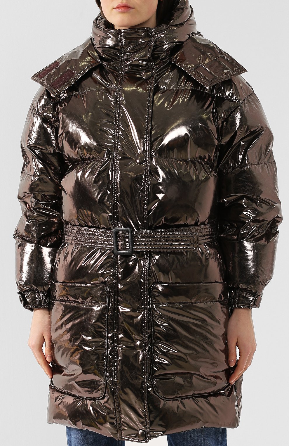 Пуховик с поясом IENKI IENKI, арт. KILLER J/P0LYESTER (F0IL), фото 3