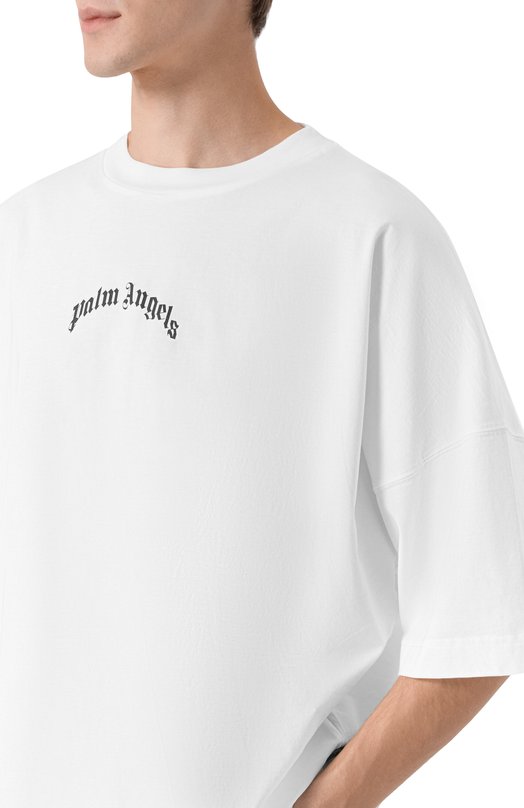 Хлопковая футболка Palm Angels PMAA10BF25JER001 Белый  PMAA10BF25JER001 Фото 5