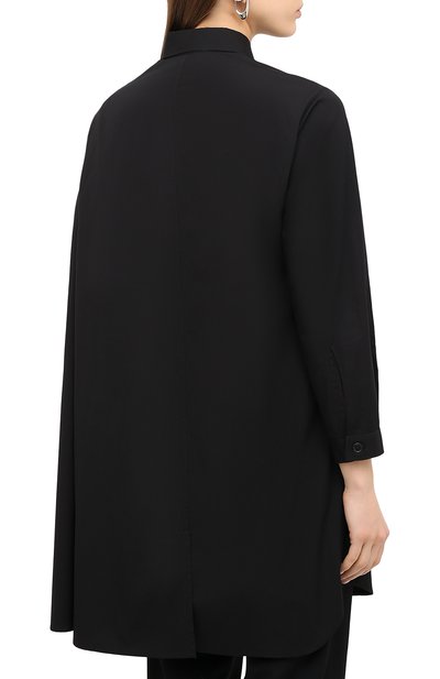 Хлопковая рубашка YOHJI YAMAMOTO черного цвета по цене 104500 руб., арт. NR-B04-001, фото 4 Хлопковая рубашка YOHJI YAMAMOTO, арт. NR-B04-001, фото 4