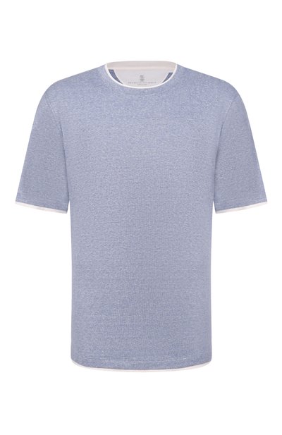 Футболка из хлопка и льна BRUNELLO CUCINELLI, арт. MW8357427, фото 1