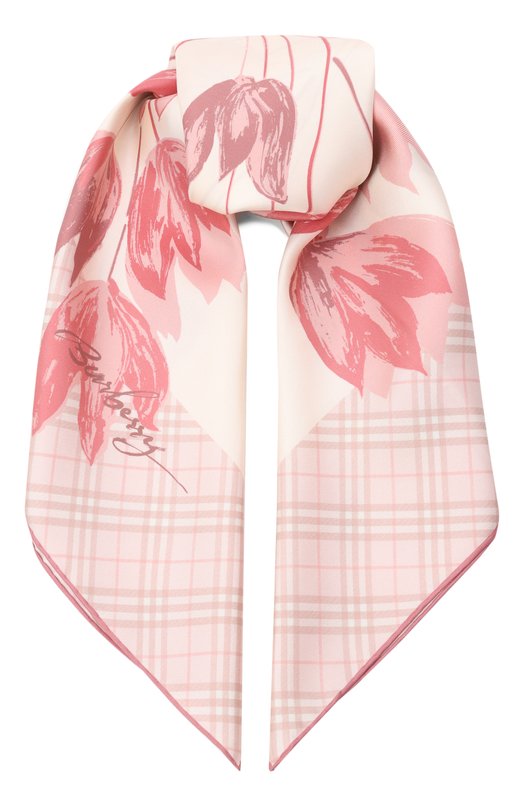 Шелковый платок Burberry 8123688 Розовый 8123688