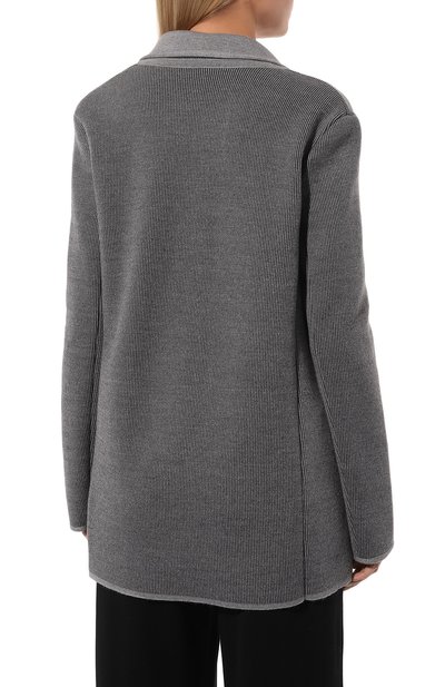 Шерстяной жакет FREEAGE серого цвета по цене 69500 руб., арт. W24.JK050S.2003.9299, фото 4 Шерстяной жакет FREEAGE, арт. W24.JK050S.2003.9299, фото 4