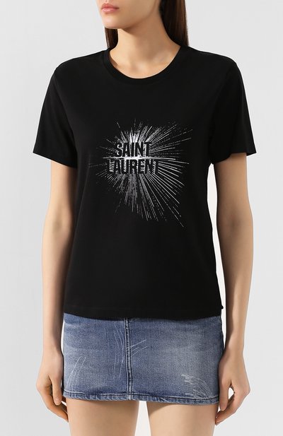 Хлопковая футболка SAINT LAURENT, арт. 590382/YBMH2, фото 3