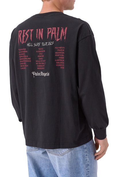 Хлопковый лонгслив PALM ANGELS, арт. PMAB058F25JER004, фото 4