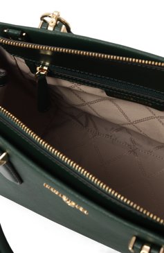 Женская сумка marilyn medium MICHAEL MICHAEL KORS темно-зеленого цвета, арт. 30S2G6AS2L | Фото 5 (Драгоценные камни: Проставлено; Ремень/цепочка: На ремешке; Материал сплава: Проставлено; Материал: Натуральная кожа; Размер: medium)