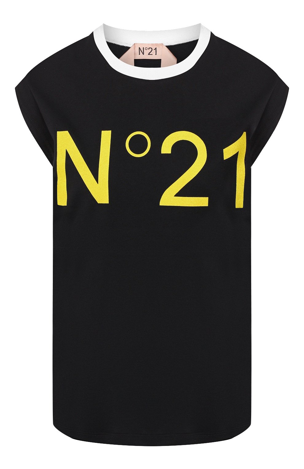 Хлопковая футболка N21 черного цвета по цене 24950 руб., арт. 19I N2P0/F041/4157, фото 1 Хлопковая футболка N21, арт. 19I N2P0/F041/4157, фото 1