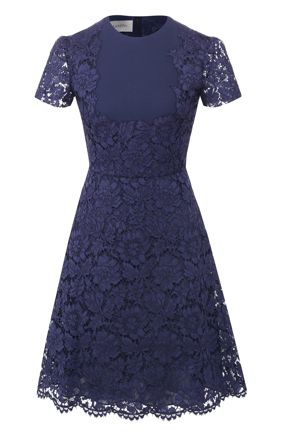 Кружевное платье VALENTINO синего цвета по цене 421500 руб., арт. RB3VAKN0360, фото 1 Кружевное платье VALENTINO, арт. RB3VAKN0360, фото 1