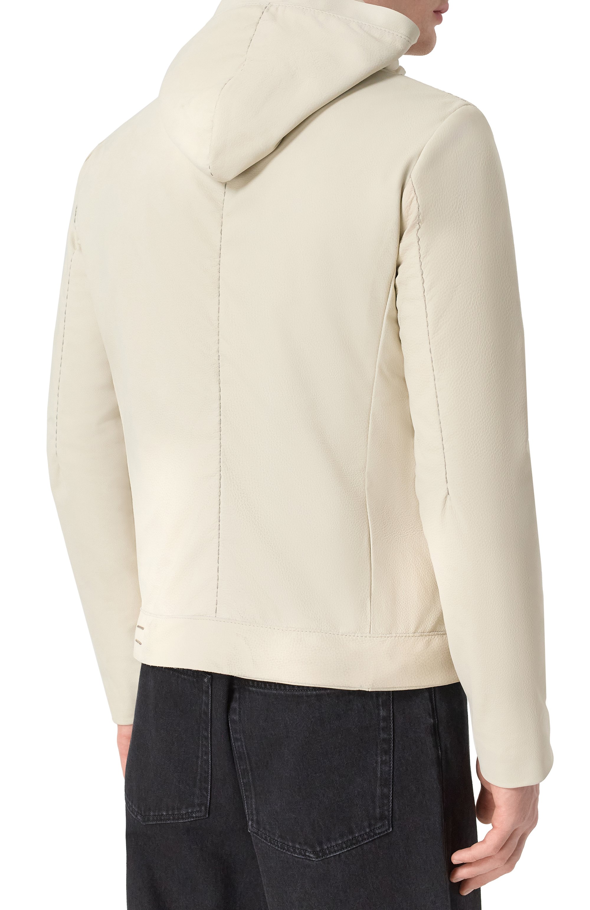 Кожаная куртка DANIELE BASTA кремового цвета по цене 178500 руб., арт. DB1146S58, фото 4 Кожаная куртка DANIELE BASTA, арт. DB1146S58, фото 4