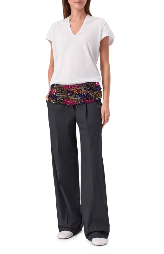 Хлопковая футболка Dries Van Noten 131101/3600 Белый  131101/3600 Фото 2