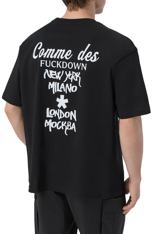 Хлопковая футболка Comme des Fuckdown CFABM01939 Чёрный  CFABM01939 Фото 4