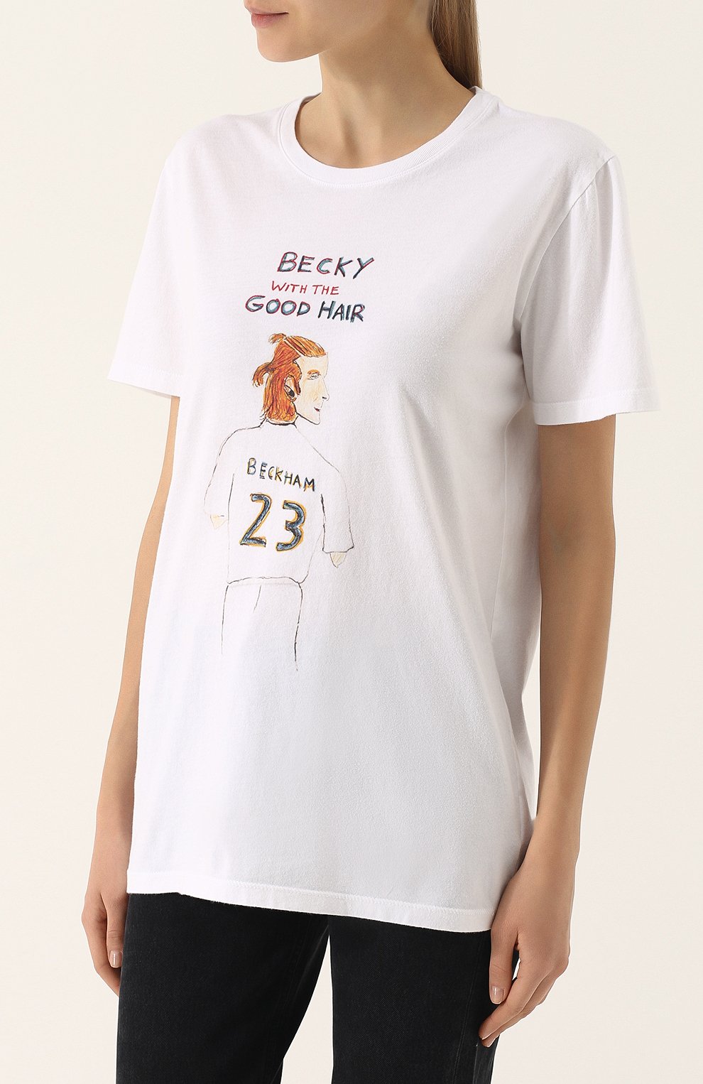 Хлопковая футболка с круглым вырезом и принтом UNFORTUNATE PORTRAIT, арт. BECKY WITH THE G00D HAIR/SS TEE, фото 3