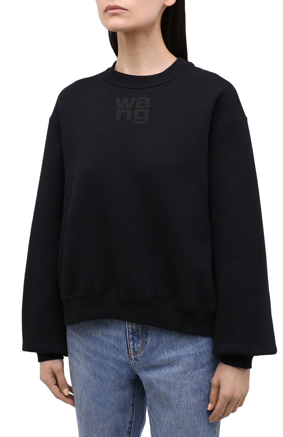 Хлопковый свитшот ALEXANDERWANG.T черного цвета по цене 26200 руб., арт. 4CC3211285, фото 3 Хлопковый свитшот ALEXANDERWANG.T, арт. 4CC3211285, фото 3