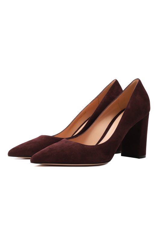 Замшевые туфли Piper 85 Gianvito Rossi G21375.85RIC.CAMB0UR Бордовый G21375.85RIC.CAMB0UR