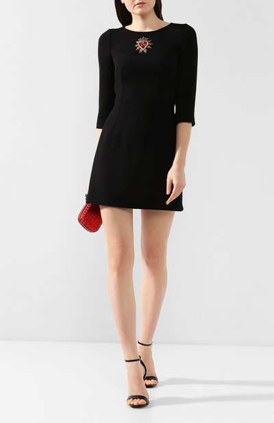 Шерстяное платье DOLCE & GABBANA черного цвета по цене 170000 руб., арт. F68A1Z/FU2TZ, фото 2 Шерстяное платье DOLCE & GABBANA, арт. F68A1Z/FU2TZ, фото 2