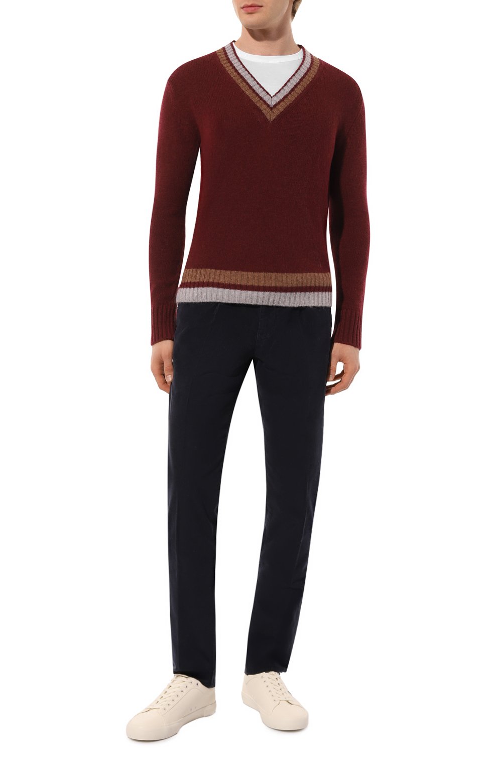 Шерстяной пуловер L.B.M. 1911 бордового цвета по цене 38300 руб., арт. 6359/49592, фото 2 Шерстяной пуловер L.B.M. 1911, арт. 6359/49592, фото 2