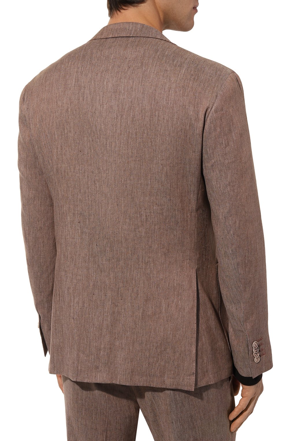 Костюм изо льна и хлопка CANALI коричневого цвета по цене 129500 руб., арт. 20276/53/AE02520/0UTLET AW22-23, фото 3 Костюм изо льна и хлопка CANALI, арт. 20276/53/AE02520/0UTLET AW22-23, фото 3