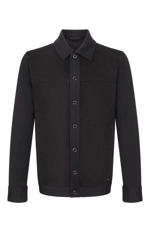 Кардиган с замшевой отделкой Stefano Ricci KJ16593PAB/R26107_001 Чёрный KJ16593PAB/R26107_001