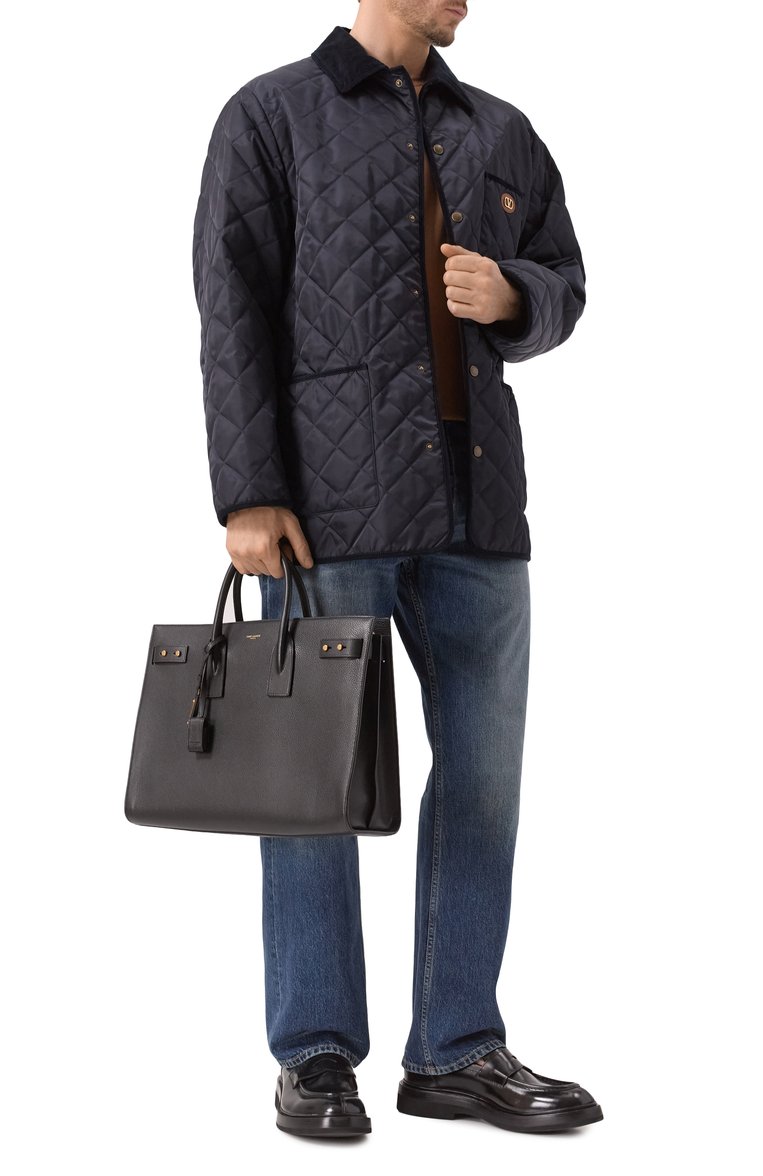 Мужская сумка-тоут sac du jour SAINT LAURENT черного цвета, арт. 631526/DTI0W | Фото 7 (Материал: Натуральная кожа; Размер: large; Ремень/цепочка: На ремешке)