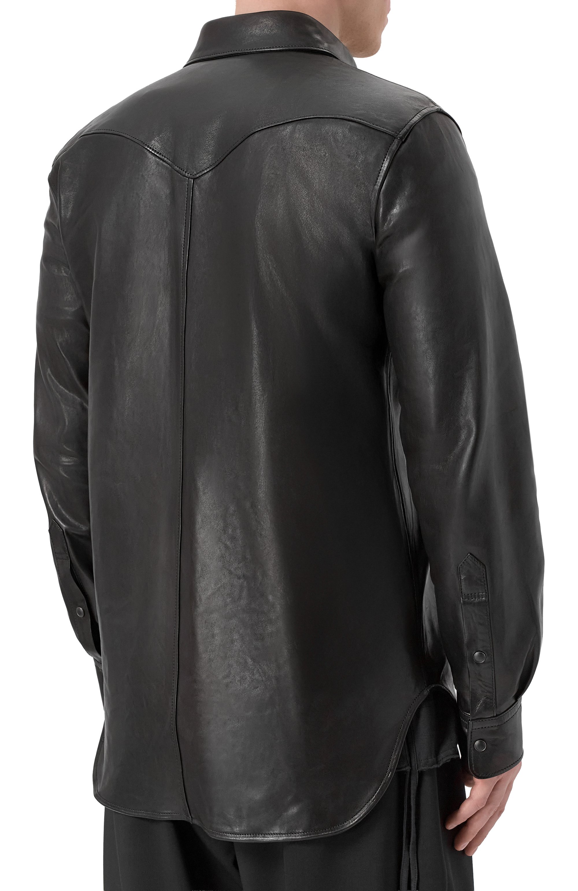 Кожаная куртка-рубашка ANN DEMEULEMEESTER, арт. B0013403/LT137, фото 4