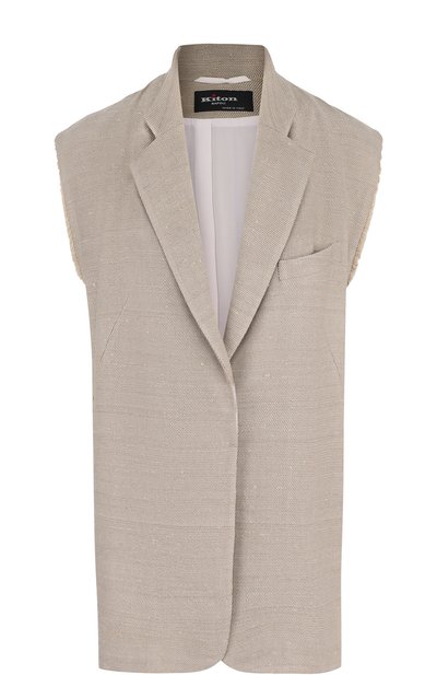 Женский жилет из смеси шелка и льна на пуговице KITON, арт. D45538K09P8001000