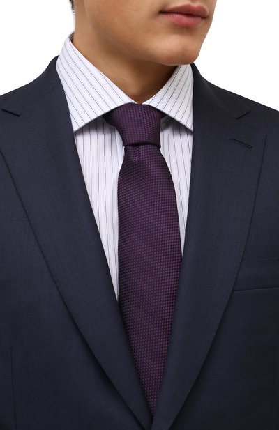 Шелковый галстук CORNELIANI фиолетового цвета по цене 18200 руб., арт. 88U302-1820305/00, фото 2 Шелковый галстук CORNELIANI, арт. 88U302-1820305/00, фото 2