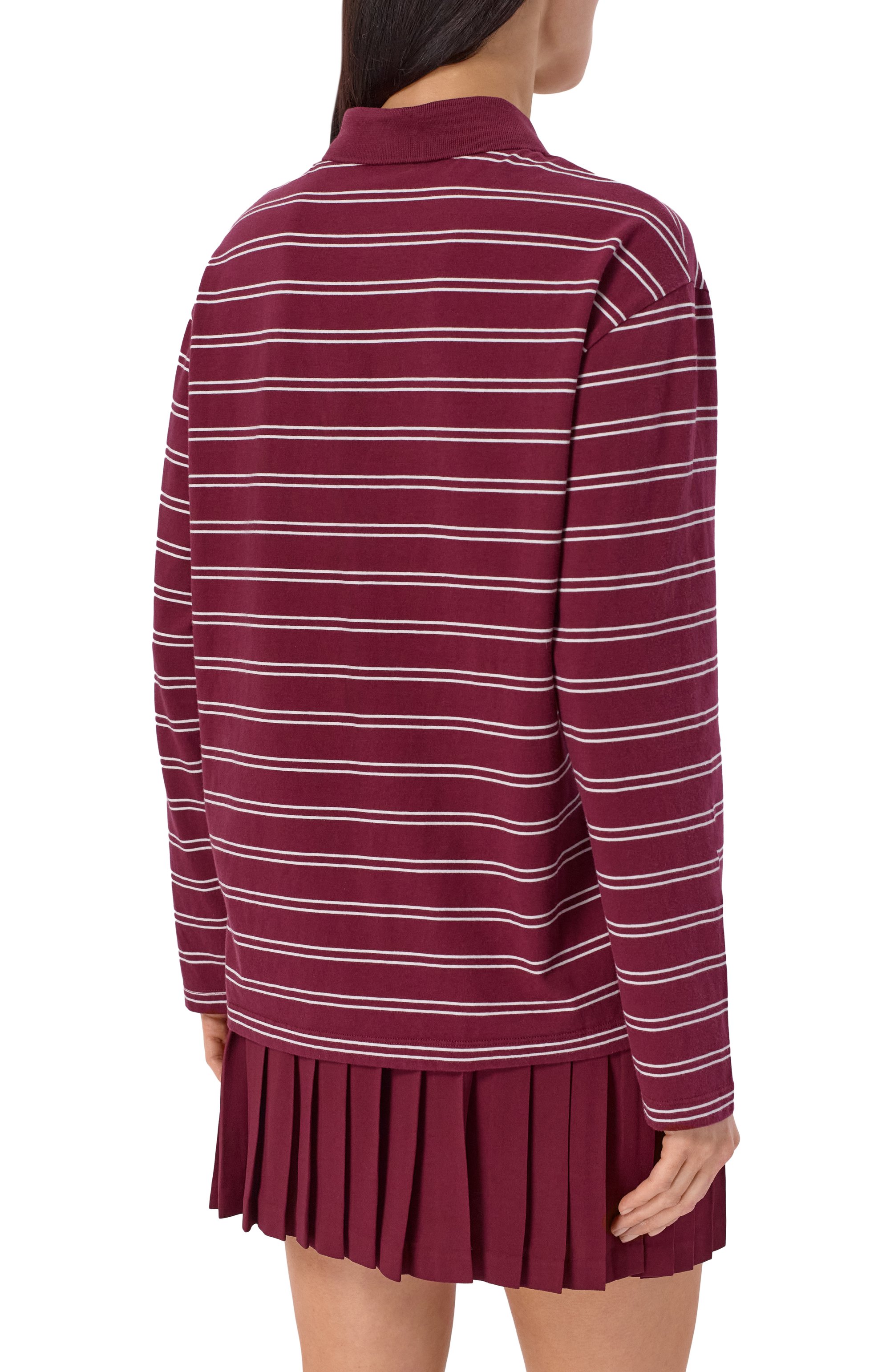 Хлопковое поло SPORTY AND RICH бордового цвета по цене 28600 руб., арт. T012575326RE45, фото 4 Хлопковое поло SPORTY AND RICH, арт. T012575326RE45, фото 4