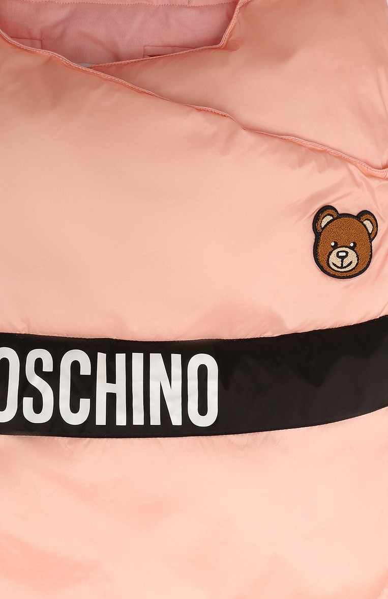 Детский утепленный конверт MOSCHINO розового цвета, арт. MUE00I/L3A22 | Фото 3 (Тематический товар: Teddy Bear; Материал: Текстиль, Синтетический материал; Материал сплава: Проставлено; Нос: Не проставлено)