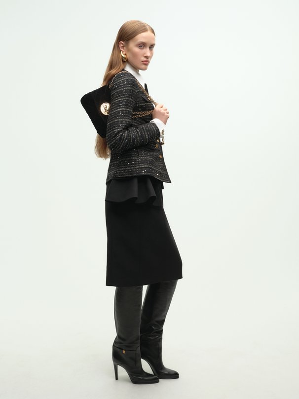 Твидовый жакет Giambattista Valli 25FWPVCA6034/03LIN Чёрный  25FWPVCA6034/03LIN Фото 6