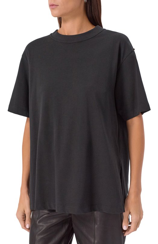 Хлопковая футболка Sportmax TEATIN0 Чёрный  TEATIN0 Фото 3