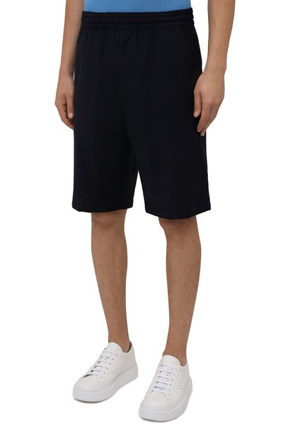 Шерстяные шорты PRADA темно-синего цвета по цене 82000 руб., арт. SPG68-1RII-F0008-191, фото 3 Шерстяные шорты PRADA, арт. SPG68-1RII-F0008-191, фото 3