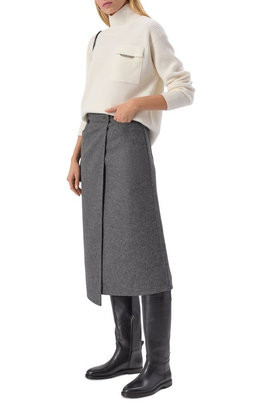 Кожаные сапоги Brunello Cucinelli MZ0LC3039P Чёрный  MZ0LC3039P Фото 2