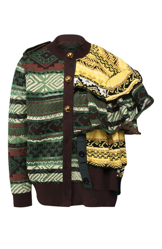 

Хлопковый кардиган Sacai, Зелёный