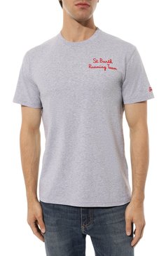 Мужская хлопковая футболка MC2 SAINT BARTH серого цвета, арт. STBM/TSHIRT MAN/00136D | Фото 3 (Рукава: Короткие; Длина (для топов): Стандартные; Стили: Гранж; Принт: С принтом; Материал сплава: Проставлено; Материал внешний: Хлопок; Драгоценные камни: Проставлено)